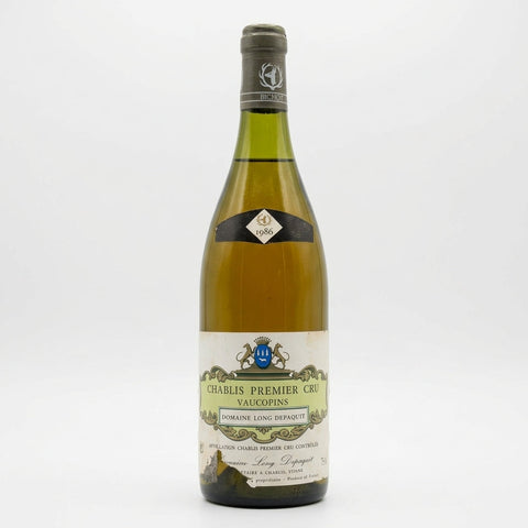 Vaucoupins Chablis Premier Cru 1986 bad label – láhev