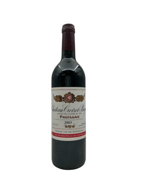 Flaske af Chateau Croizet Bages 2003 fra Pauillac
