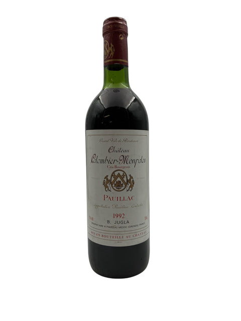 Flaske af Chateau Plombier-Monplaisir 1992 fra Pauillac