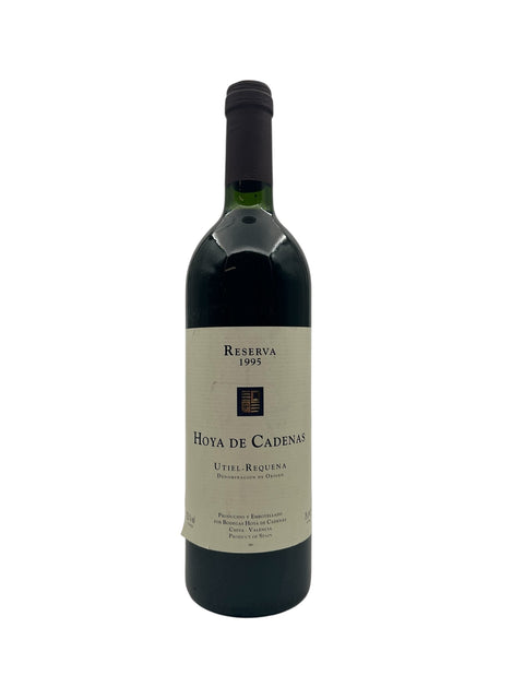 Flaske af Hoya de Cadenas 1995 rødvin fra Utiel-Requena