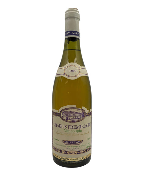 Flaske af Chablis Auffray 1992 hvidvin