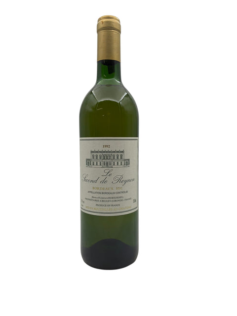 Flaske af Le Second de Reynon 1992 hvidvin fra Bordeaux