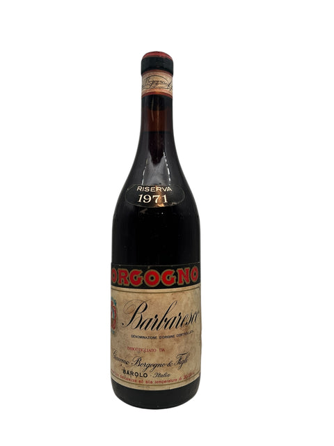 Giacomo Borgogno Barbaresco 1971 flaske med kompleks italiensk rødvin