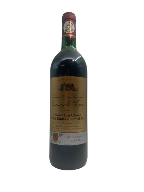 Flaske af Lamazelle Figeac Chateau Grand Barrail 1991 rødvin