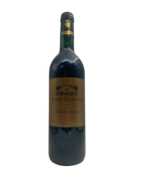 Baron François rødvin flaske fra Pauillac årgang 2000