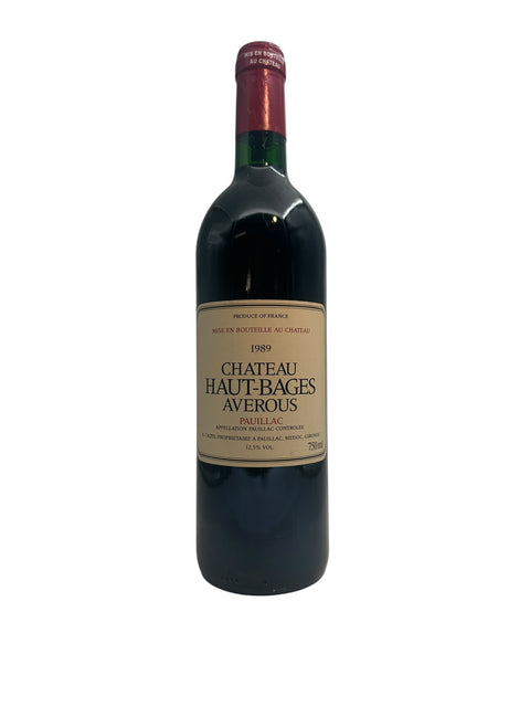 Flaske af Chateau Haut-Bages Averous 1989 rødvin
