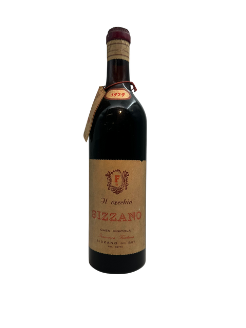 Flaske med rødvin Il Vecchio Sizzano 1959