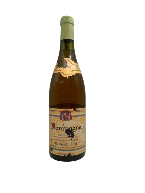 Flaske Bourgogne hvidvin fra Domaine Michelot 1990