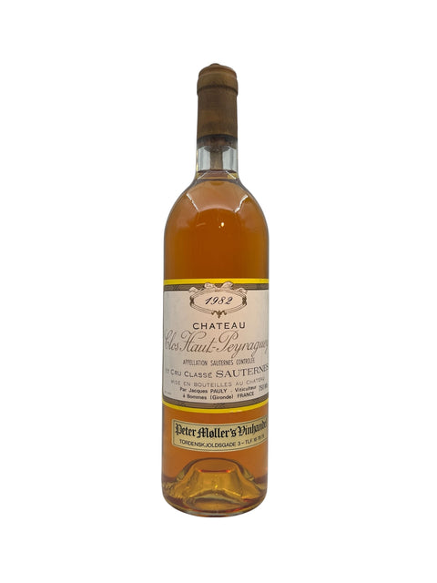 Flaske af dessertvin fra Château Clos Haut-Peyraguey 1982