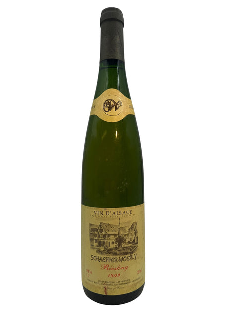 Flaske af Riesling Schaeffer-Woerly 1999 hvidvin