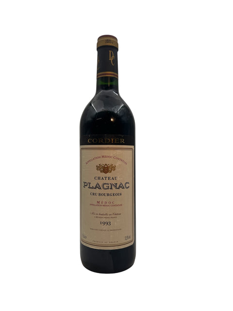 Flaske af Château Plagnac Cordier 1993 rødvin